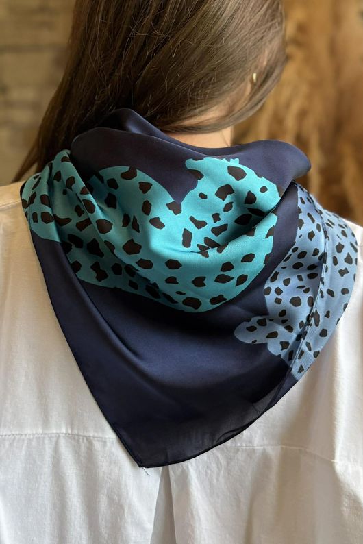 Dempsey Silky Blend Square Scarf Blues